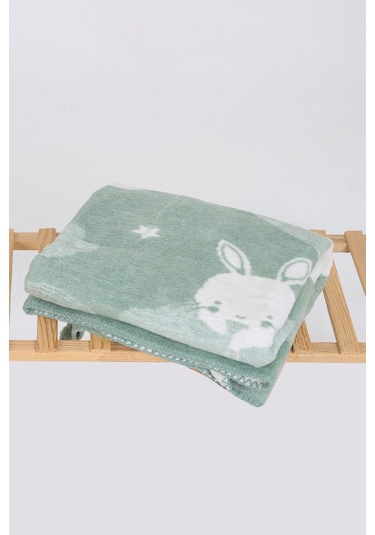 Yumuşak Bebek Çocuk Battaniyesi Mevsimlik 90x100 Cm Yeşil