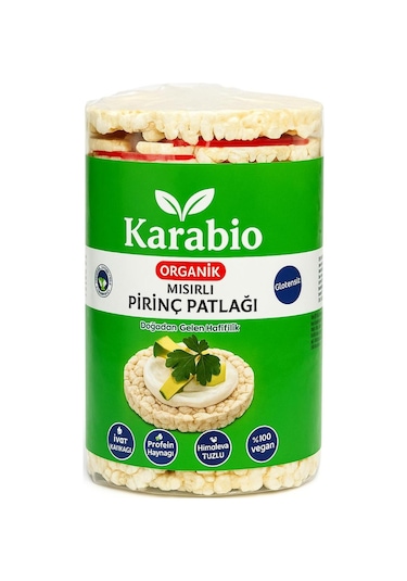 Karabio Organik Mısırlı Pirinç Patlağı 90 Gr