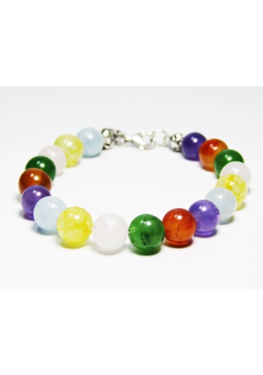 925 Ayar Gümüş Doğal Taşlı Renkli Unisex  Bileklik