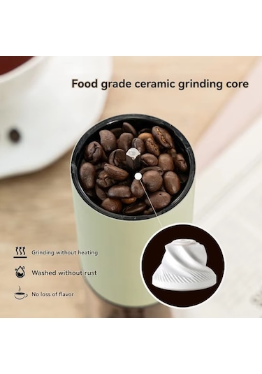 Yunboo El İşlemli Taşınabilir Kahve Değirmeni, Cnc Çelik Öğe, Dışarıda Kullanıma Uygun, Elektriksiz, Yeşil Ve Pembe Renk Seçenekleri Siyah