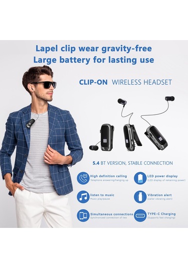 K88 Business Yaka Tek Kulak Bluetooth Kulaklık Siyah