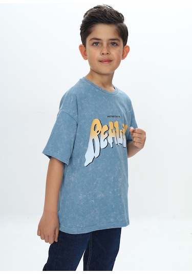 Toontoy Erkek Çocuk Reality Baskılı Tişört Mavi
