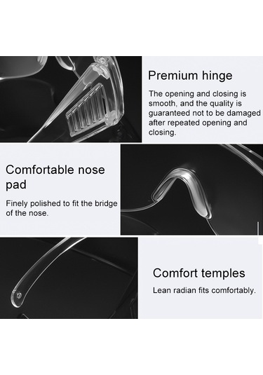 Sones Şeffaf Havalandırmalı Güvenlik Gözlükleri Göz Koruması Koruyucu Laboratuvar Buğu Önleyici Gözlükler