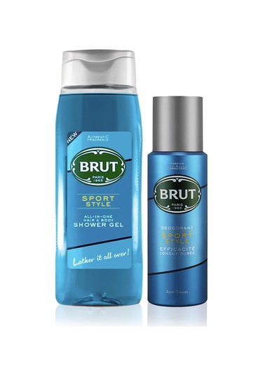 Brut Sport Style Erkek Sprey Deodorant 200 ML + Sport Style Duş Jeli 500 ML