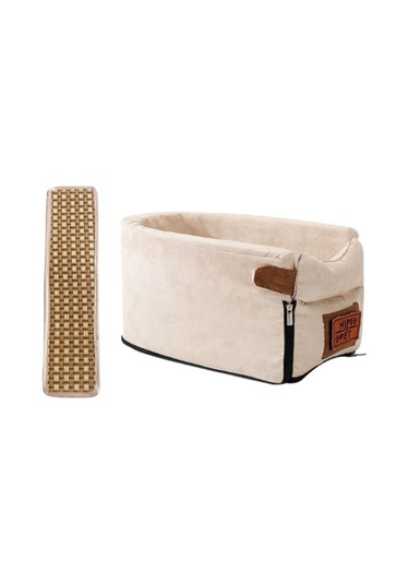 Fochsia F Fityle Araç İçi Evcil Hayvan Taşıma Sepeti - Bej