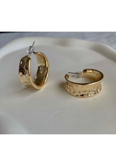 Kadın Küpe Kayık Biçim Taşlanmış Küpe 001