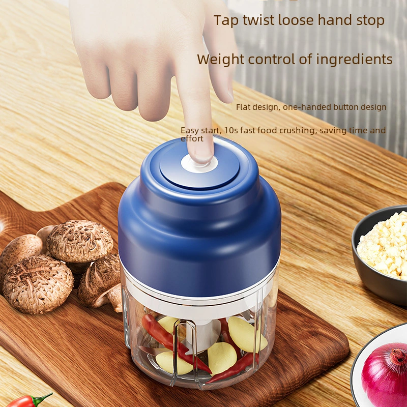 Kangvka Kablosuz Elektrikli Sarımsak Kesici 250ml Mor Mini Blender 4 Blatlı Bıçaklı Yemek Hazırlama Aleti Diğer