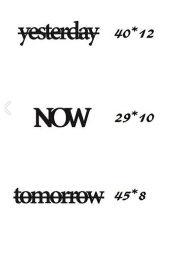 Yesterday Now Tomorrow Duvar Yazısı Mdf Duvar Dekorasyon Ürünü