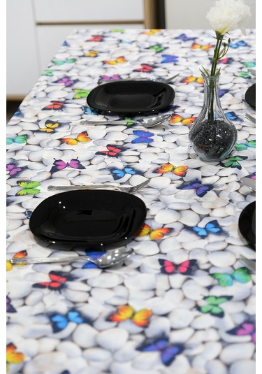 Sufre Sıvı Geçirmez Masa Örtüsü Sofra Bezi Sofra Örtüsü Piknik Örtüsü Kelebekli