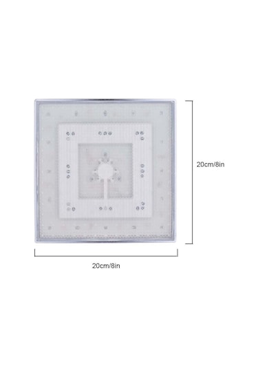 Hangfox 8 İnç Kare Led Duş Başlığı, Su Akışı İle Çalışır, Renkli Işık Ve Sıcaklık Tespiti Özelliği Rgb Gümüş