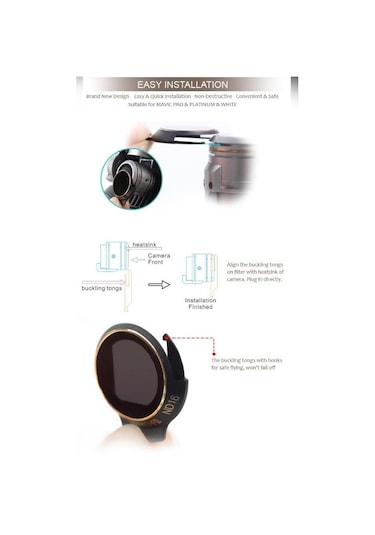 Dji Mavic Pro Kamera İçin Kızaklı Optik Lens 4 Lü Filtre Set Mcuv / Cpl / Nd4 / Nd8