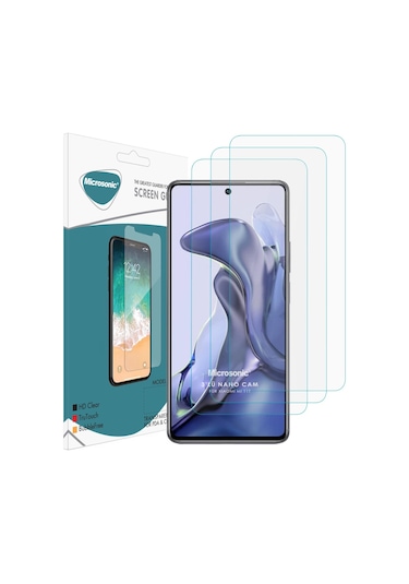 Microsonic Xiaomi Mi 11t Screen Protector Nano Glass Cam Ekran Koruyucu 3'lü Paket