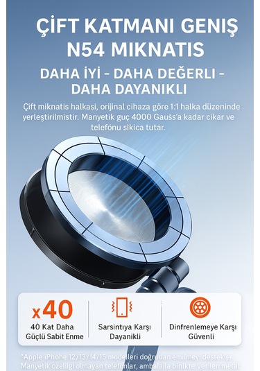 Vakumlu Elektrikli 3 Hareketli Araç Tutacağı 360 Derece Siyah