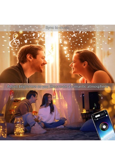 Singree Müzikle Renk Değiştiren 5 Metre 50 Led Rgb Bluetooth Işık Şeridi, Usb Güçlü, Su Geçirmez Diğer