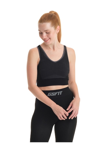 Galatasaray Gsfıt Kadın Tayt Bra Takım K231201-371 Siyah - Gri