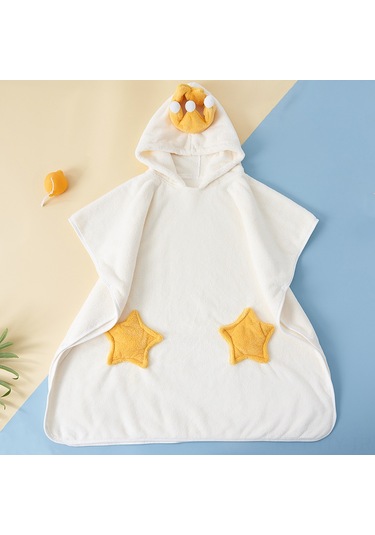 Dianziye Küçük Çocuklar İçin Kaliteli Kırmızı Mercan Yünü Büyük Banyo Kuşağı - Kalın, Suyu Çeken, Kaskılı, Krallık Kartoon Desenli Mantar Sarı, 60x120