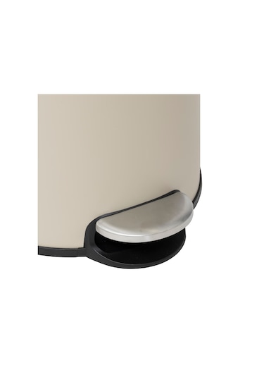 Modern-metal Pedallı/bambu Kapak 30 Lt.çöp Kutusu-bej Bej