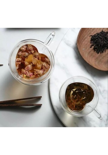 River World Cam Bardak Kalp Modelli Çok Renkli