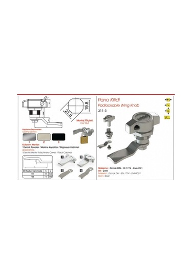 Sermak Yaylı Pano Kilidi Enka461