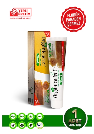 Organicadent Misvaklı Doğal Diş Macunu 75ml Beyazlatma