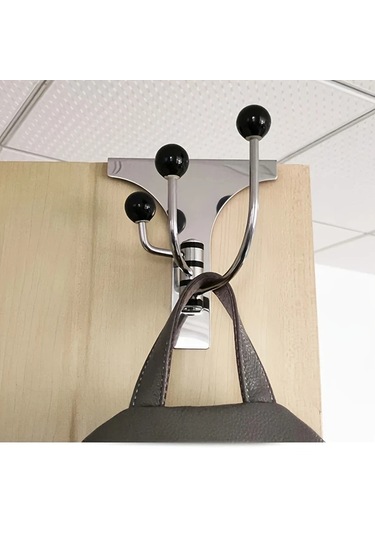 Elmpaly Küçük Numara Kolay Monte Edilen Kapı Askısı 3 Kancalı Metal Giysi Askısı Yatak Odası Yurt Dolap Düzenleme Modern Pürüzsüz Metal Yüzey Ahşap