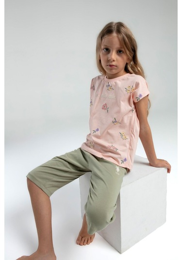 U.s. Polo Assn. Kız Çocuk Pembe Kapri Takım Us2069 Pembe