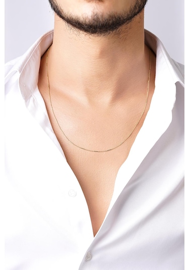 14 Ayar Altın Çubuklu Erkek Kolye Sarı Altın