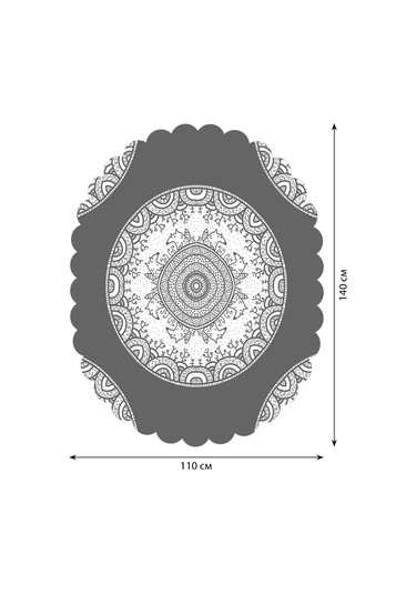 Joyarty Oval Masa İçin Masa Örtüsü "ajurlu Daireler" 140 110 Cm 421594240 Beyaz