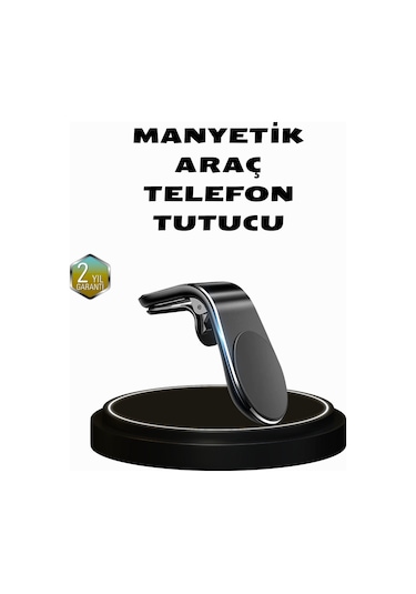 360 Dönebilen Manyetik Araç Telefon Tutucu Sarsıntısız Ve Şık Tasarımlı Siyah