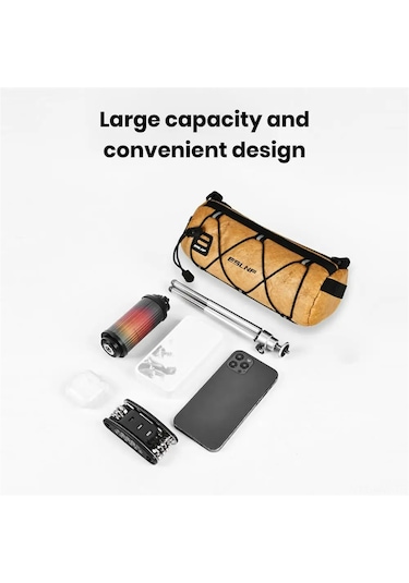 Moveevo Kahverengi Bisiklet Çantası - Yolluk Dağ Bisikleti, 420 Nilon Su Geçirmez, 25x10.5x10cm Büyük Kapasiteli El Faresi Çantası Kahverengi