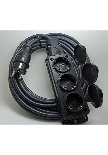 Bemis 3'lü Kauçuklu Priz 3x2.5 mm Uzatma 2 Metre