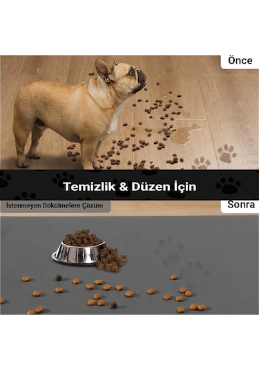 Matgo Pati Kahverengi Köpek Figürlü Beslenme Matı Mama Paspası 50 x 70 CM