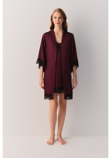 Suwen Helena Kısa Sabahlık St4445615080 Mürdüm