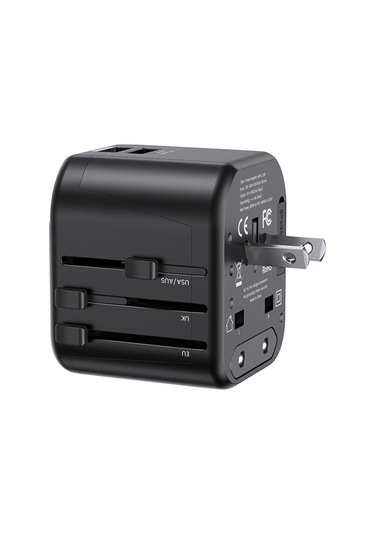 Usams Us-cc173 T55 12w Evrensel Çoklu Fişli Seyahat Şarj Cihazı Siyah