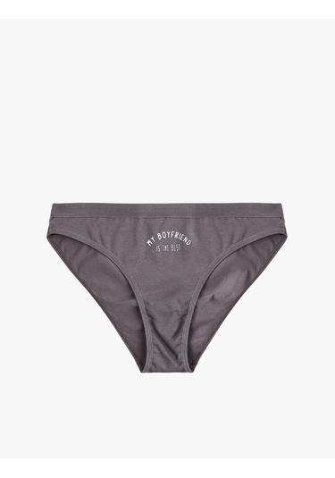 Koton Pamuklu Rahat Kalıp Baskılı Brief Külot Gri 6wlk30008mk Gri