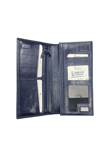 Karali Deri Mıknatıslı Arka Kartlık Cüzdan Lacivert Bc429-4 Lacivert