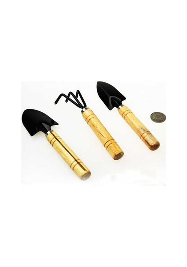 Pazly 3 Parçalı Bahçe Aleti Seti - Bonsai & Çiçek Bakımı İçin Ahşap Saplı