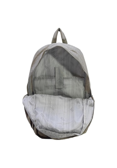 Klinkır Okul Çantası Lise Ortaokul Üniversite Kadın Sırt Çantası Hafif Kumaş Çok Cepli Bej