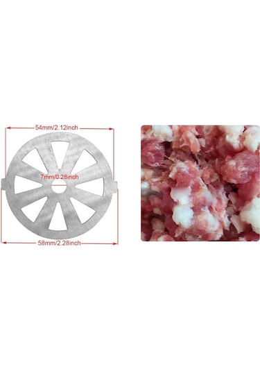 Geeksen Gıda Minyatörü Ve Et Kesme Aleti Aksesuarı İçin Paslanmaz Çelik Et Dilimleme Diskleri 5 Adet Gümüş