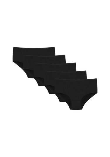 5'li Büyük Beden Kadın Külot 2571s Siyah