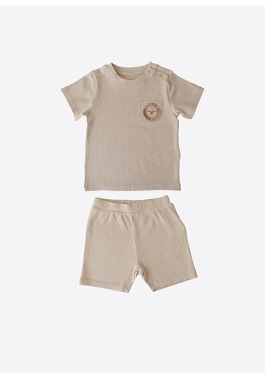 Organik Lion Head 2'li Takım Bej Bej