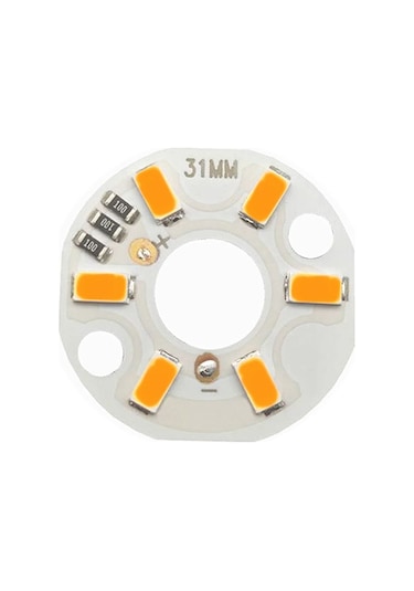 5730 5v 3w 31mm Sarı Led Modül Aluminyum Pcb 6 Led Lamba Aydınlatma Işık