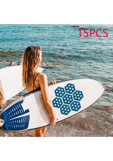 Suntek 15 Adet Altıgen Sörf Tahtası Çekiş Pedleri Balık