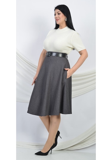 Soralline Kadın Etek Kışlık 780 Gri