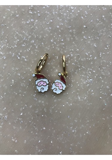 Yılbaşı Temalı Noel Baba Çelik Küpe