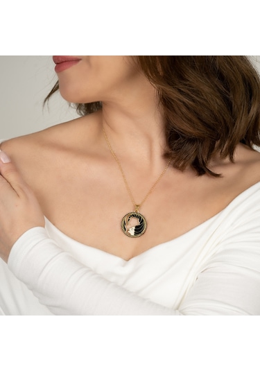 Kayra Mücevher Mineli Akrep Burcu Altın Kaplama Kolye