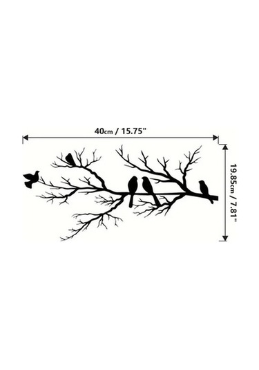 Lijinxu Metal Kuşlar Duvar Sanatı Daldaki Dekoru Yatak Odası 40cmx19.85cm