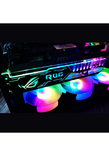 Springsun Rgb Led Destekli Grafik Kartı Askısı - 5v 4pin Renkli Aydınlatma Ve Montaj Vidaları Dahil