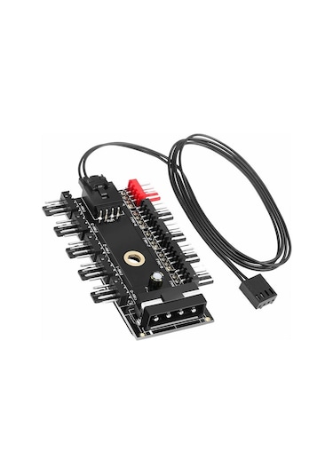 10 Port Fan Çoğaltıcı Hub Kartı Ide Güç Giriş Soketi 12V 3 4 ...