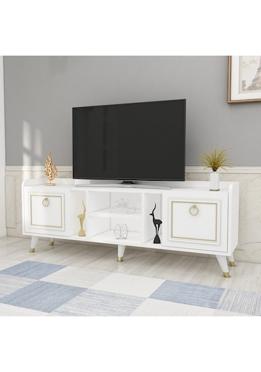 Tv Sehpası Raks Beyaz Gold 150 Cm